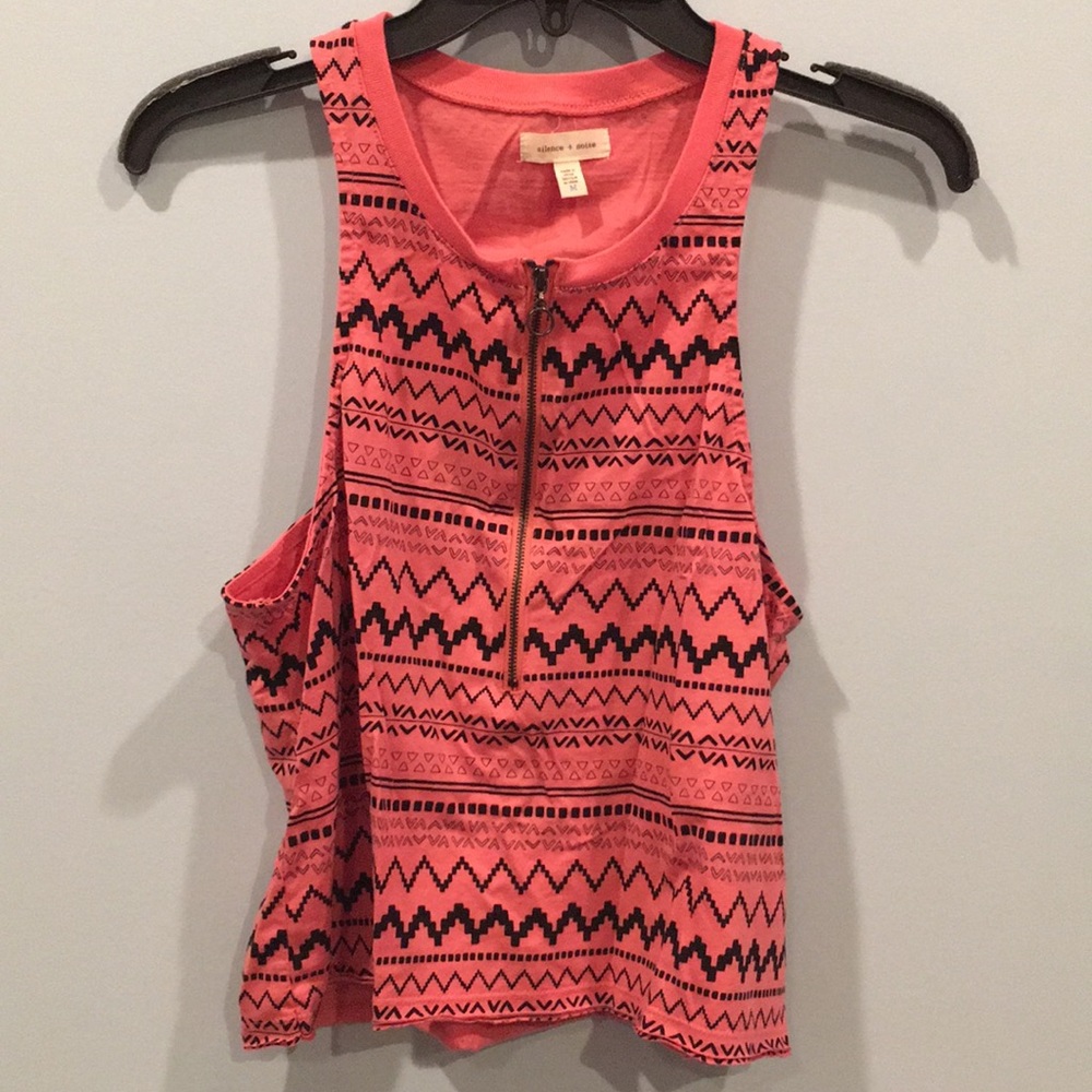 Silence + noise pink tank top